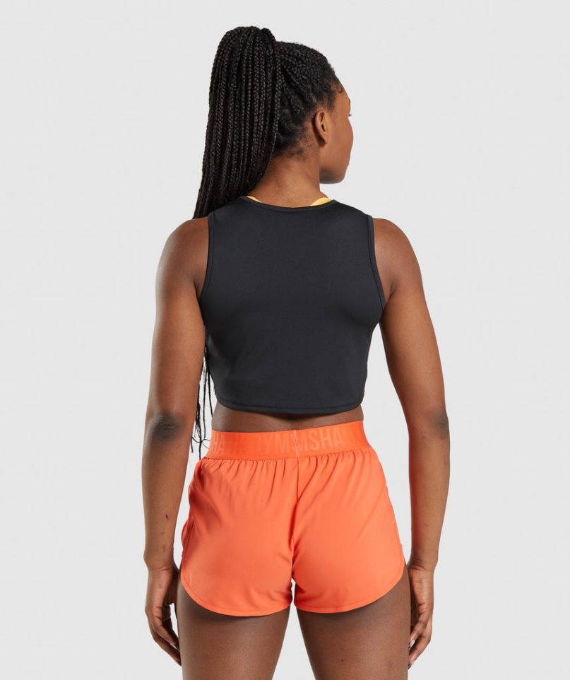 Women's Gymshark Training Crop Tanks Black | NZ 4FXZLW